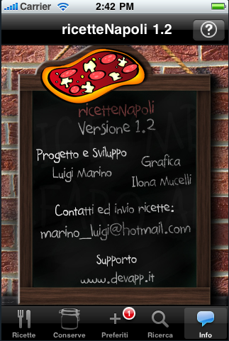 RicetteNapoli_Info Ricette Napoli - Pagina Info