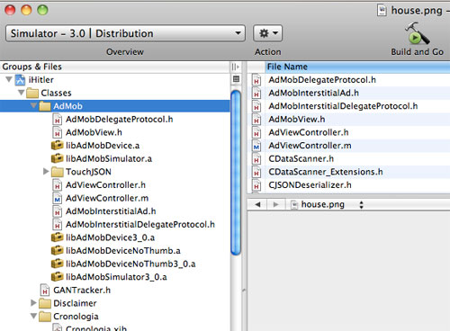 t027_03_gruppo_file_Admob T#027 - Gruppo File AdMob importati nel progetto in Xcode